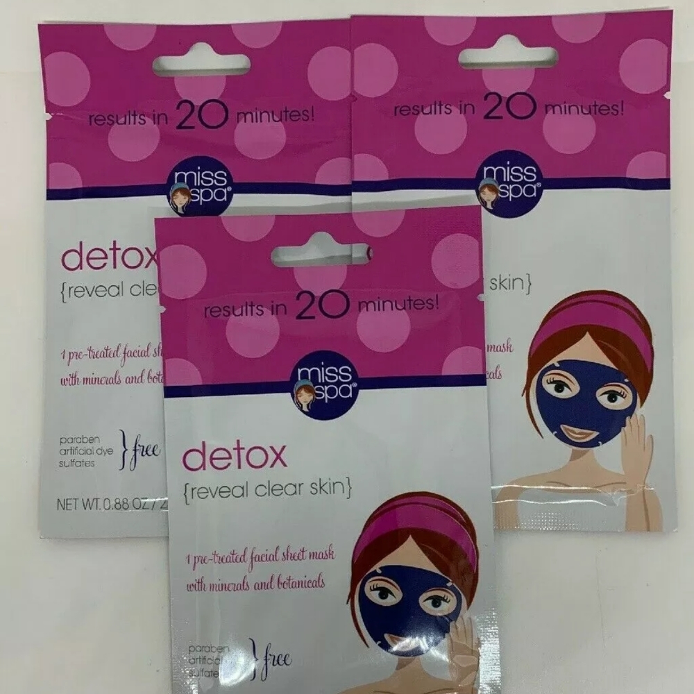 3 x Miss Spa Detox Sheet Masks